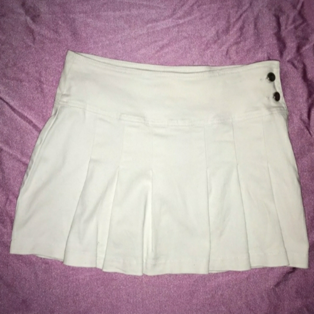 Sugar Thrillz Pleated White Skirt